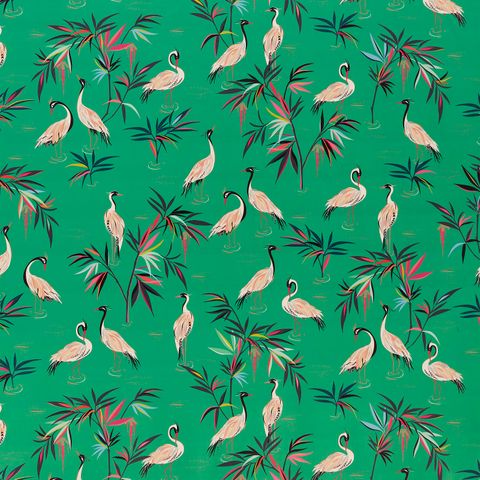 Heron Velvet Green Upholstery Fabric