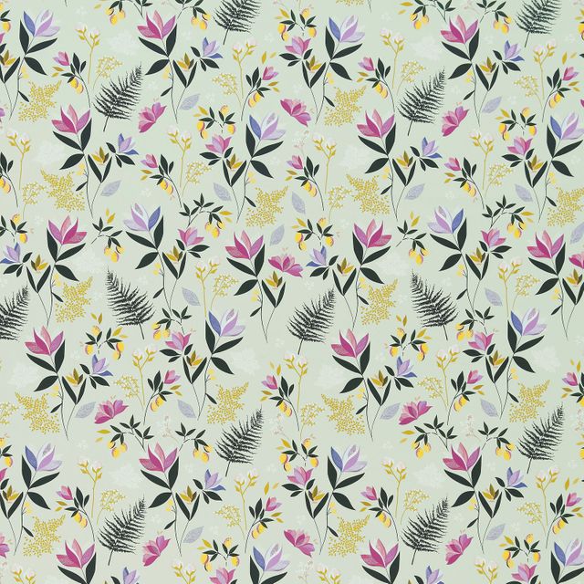 Orchard Floral Sateen Duck Egg