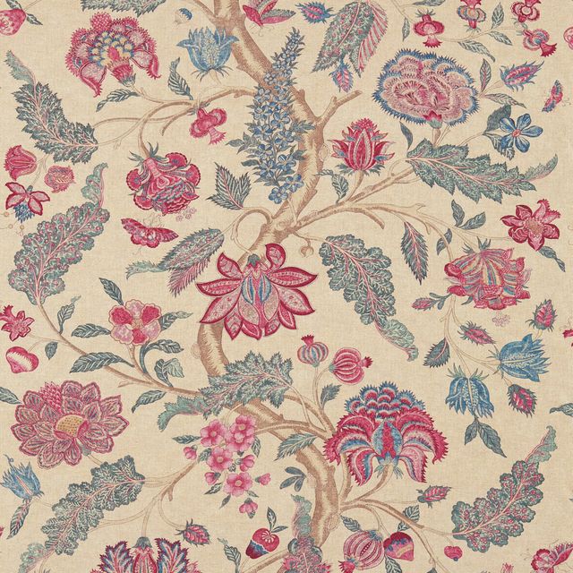 Zoffany Cotswolds Manor Kalamkari Indigo/Red Upholstery Fabric