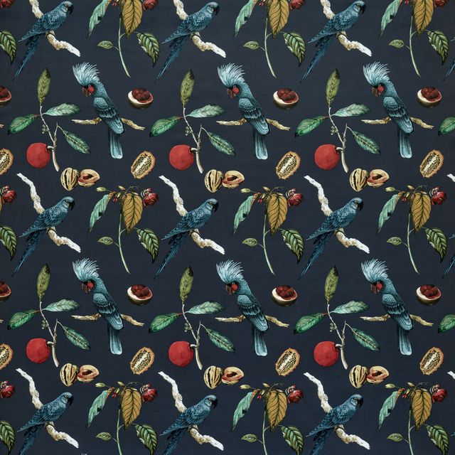 Ashley Wilde Tahiti Cockatoo Ink Upholstery Fabric