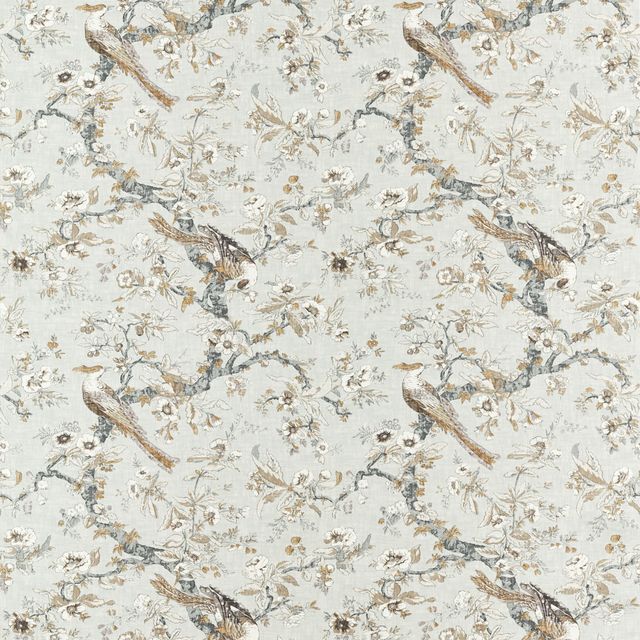 Zoffany Cotswolds Manor Chintz Quartz Grey Upholstery Fabric