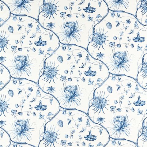 Phaedra Toile Indigo Upholstery Fabric
