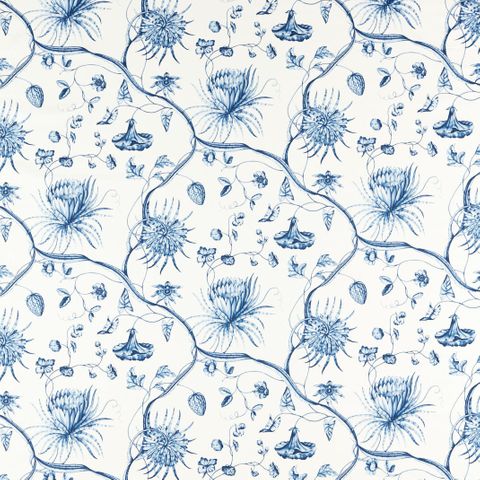 Phaedra Toile Indigo Upholstery Fabric