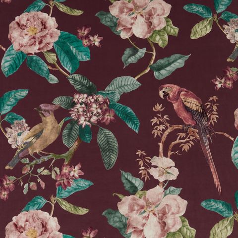 Enchanted Garden Damson Upholstery Fabric