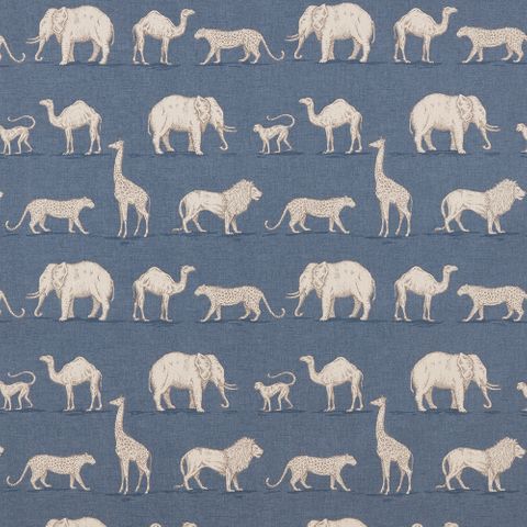 Prairie Animals Denim Upholstery Fabric