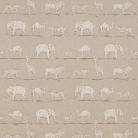 Prairie Animals Linen Upholstery Fabric