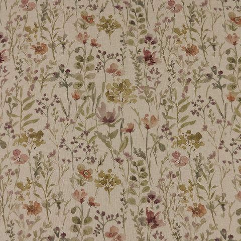 iLiv Water Meadow Wild Fields Rosewood Upholstery Fabric
