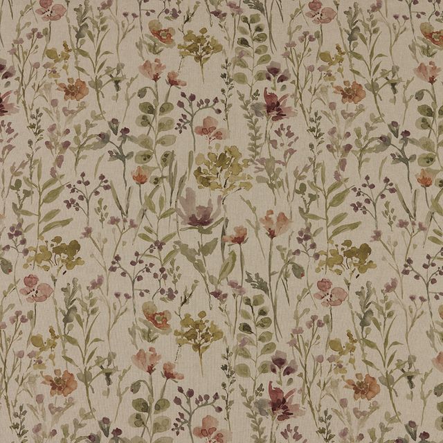 iLiv Water Meadow Wild Fields Rosewood Upholstery Fabric