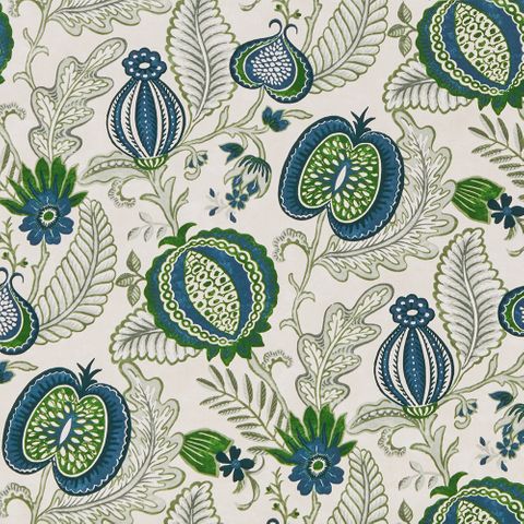 Winter Fruits Navy Upholstery Fabric