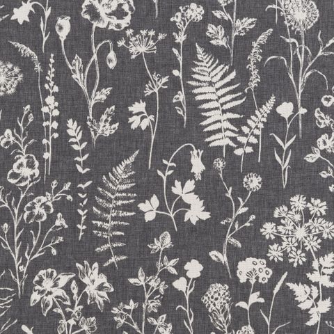 Blomma Charcoal Upholstery Fabric