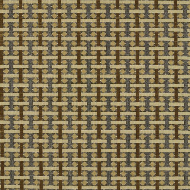 Zoffany Decorative Velvets 2 Diamond Check Old Gold Upholstery Fabric