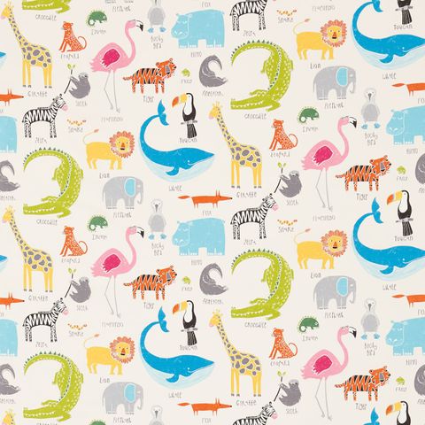 Animal Magic Tutti Frutti / Chalk Voile Fabric