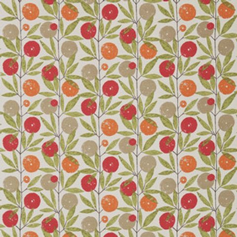 Blomma Tangerine / Chilli / Citrus Voile Fabric