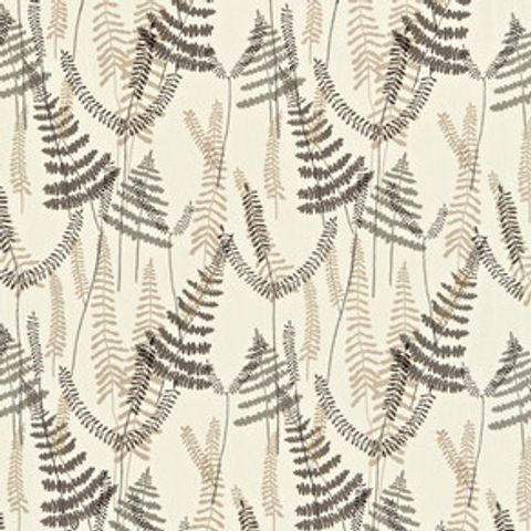 Athyrium Chalk Pewter And Biscuit Voile Fabric