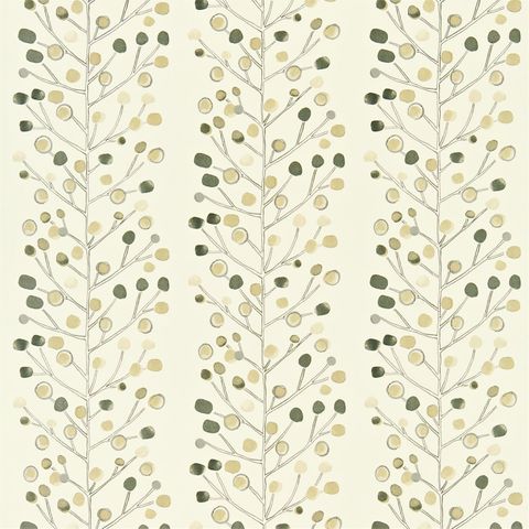 Berry Tree Cream Storm And Hessian Voile Fabric