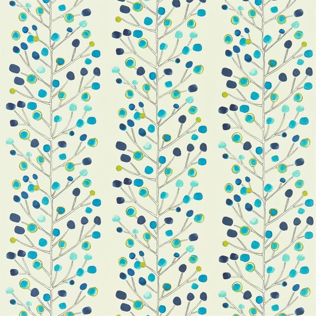 Berry Tree Peacock Powder Blue Lime And Neutral