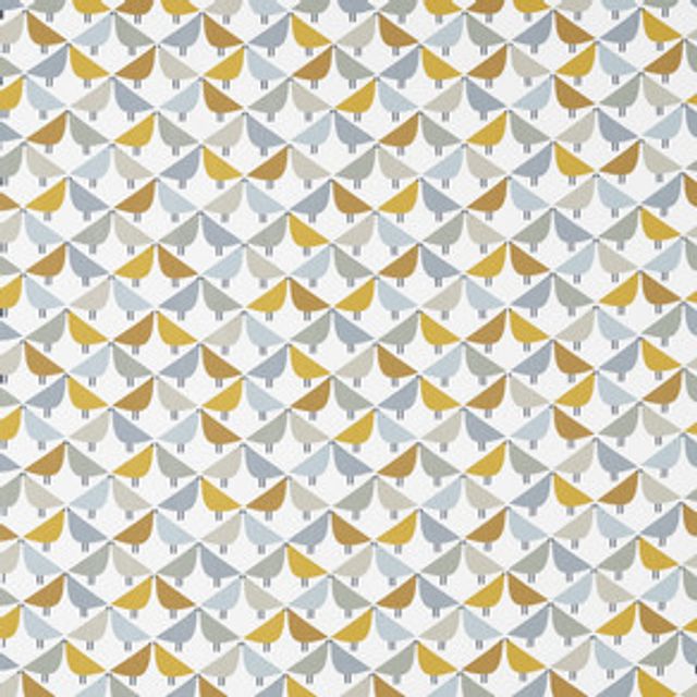 Scion Noukku Fabrics Lintu Dandelion / Butterscotch / Pebble