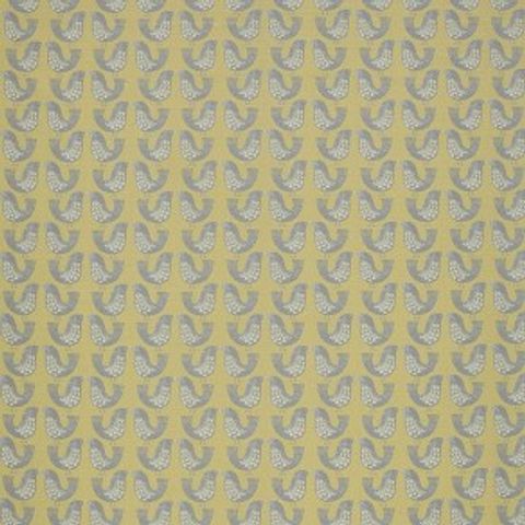 Scandi Birds Mustard Upholstery Fabric