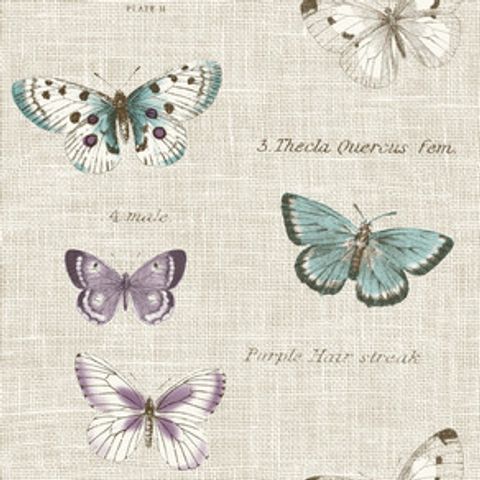Butterflies Linen Upholstery Fabric