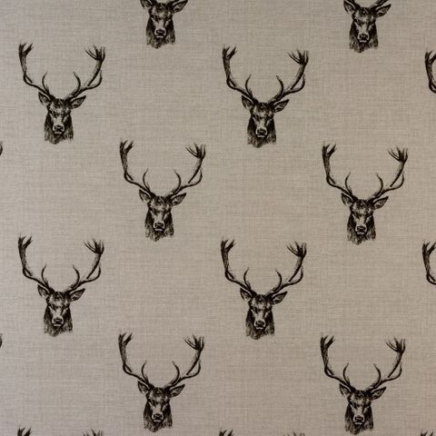 Stags Charcoal Upholstery Fabric