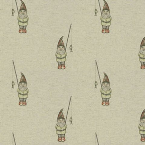 Garden Gnome Linen Voile Fabric