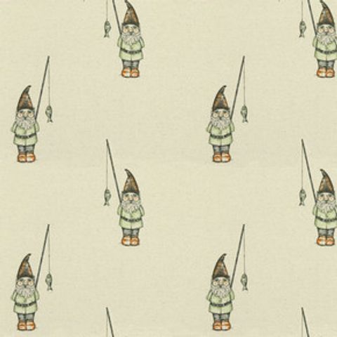 Garden Gnome Natural Voile Fabric