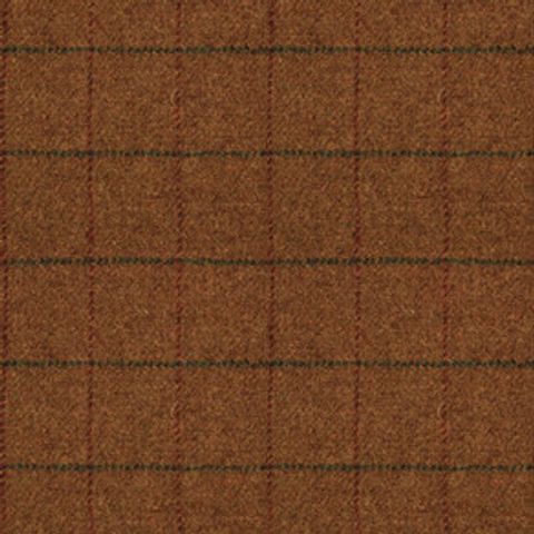 Huntsman Check Burnt Umber Voile Fabric