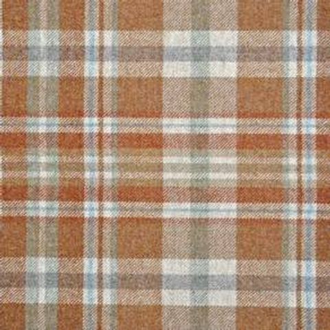 Glen Coe Rust/Aqua Upholstery Fabric