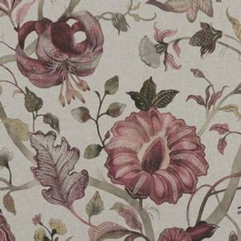 Delilah Winterberry/Linen Upholstery Fabric
