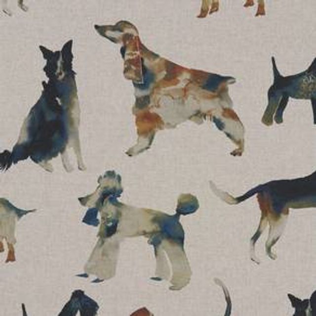 Walkies Linen Upholstery Fabric