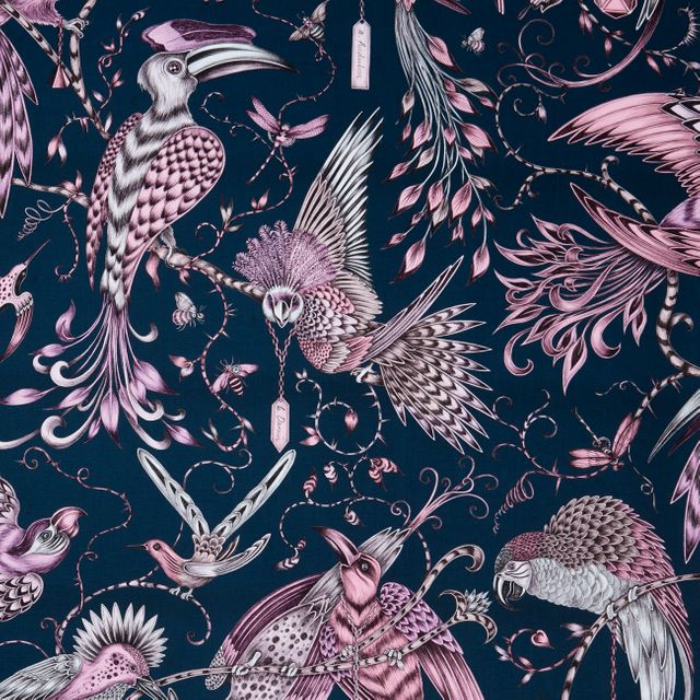 Clarke and Clarke Animalia Audubon Pink
