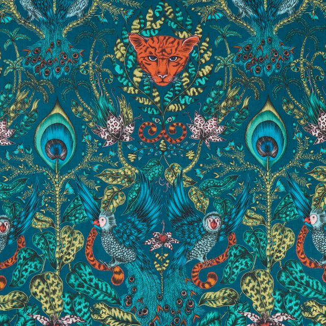 Clarke and Clarke Animalia Amazon Navy