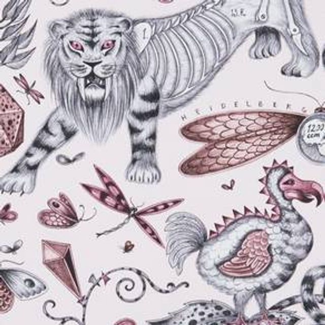 Clarke and Clarke Animalia Extinct Pink
