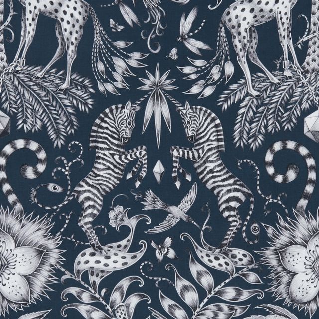 Clarke and Clarke Animalia Kruger Navy