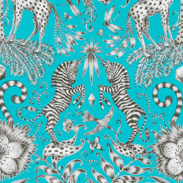 Kruger Teal Upholstery Fabric