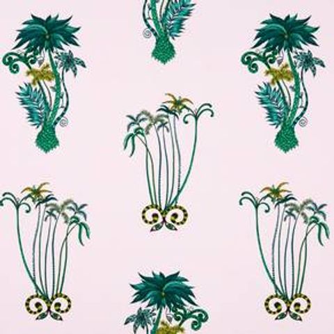 Jungle Palms Pink Upholstery Fabric