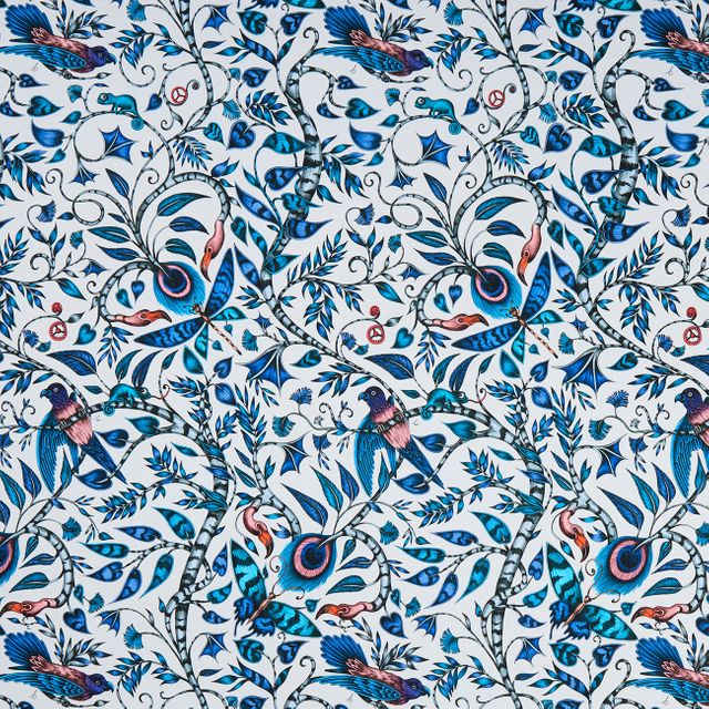 Clarke and Clarke Animalia Rousseau Blue