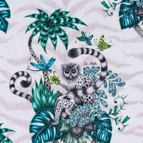 Lemur Jungle Upholstery Fabric