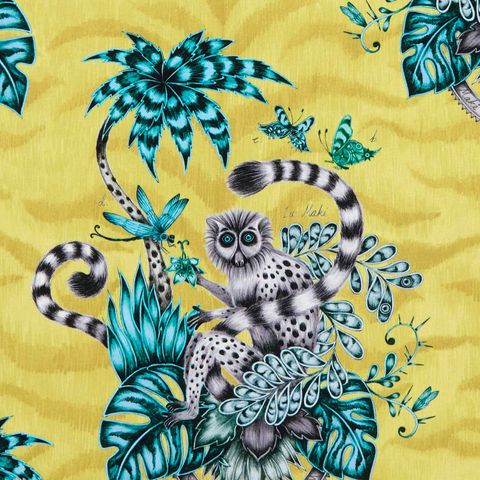 Lemur Lime Upholstery Fabric