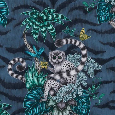 Lemur Navy Upholstery Fabric