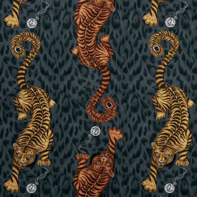 Clarke and Clarke Animalia Tigris Flame Upholstery Fabric