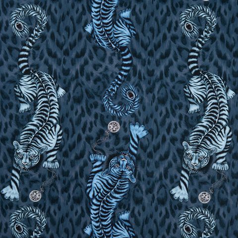 Tigris Navy Upholstery Fabric