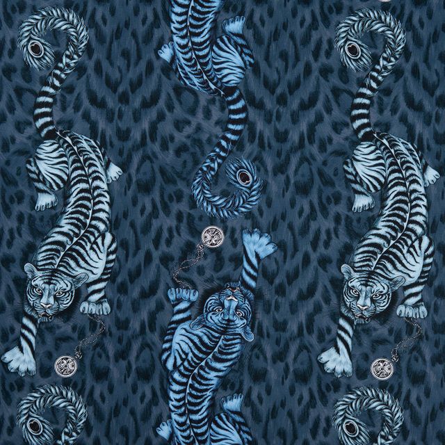Clarke and Clarke Animalia Tigris Navy