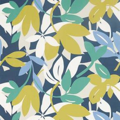 Baja Forest/Citrus/Electric Blue Voile Fabric