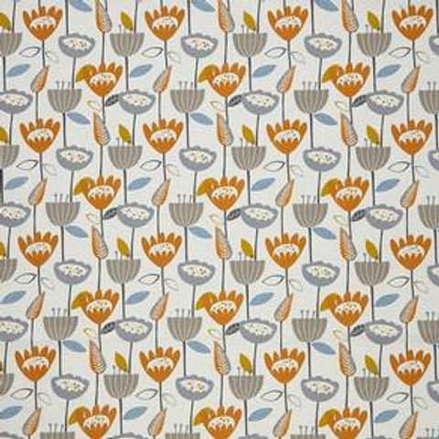 Flower Power Tangerine Upholstery Fabric