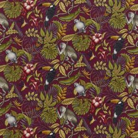 Rain Forest Cranberry Upholstery Fabric