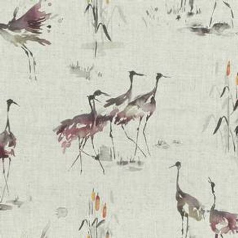 Cranes Linen Tourmaline Voile Fabric