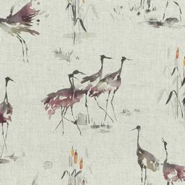 Voyage Decoration Kyoto Gardens Cranes Linen Tourmaline