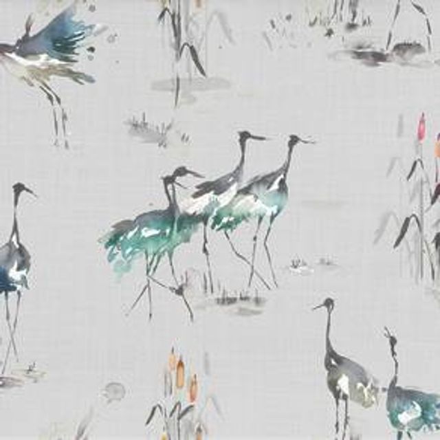 Voyage Decoration Kyoto Gardens Cranes Cobalt