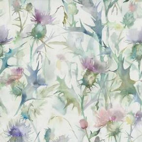 Cirsiun Cream Damson Voile Fabric